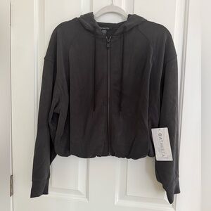 Athleta Seasoft Bubble Hem Full Zip Hoodie Womens SM